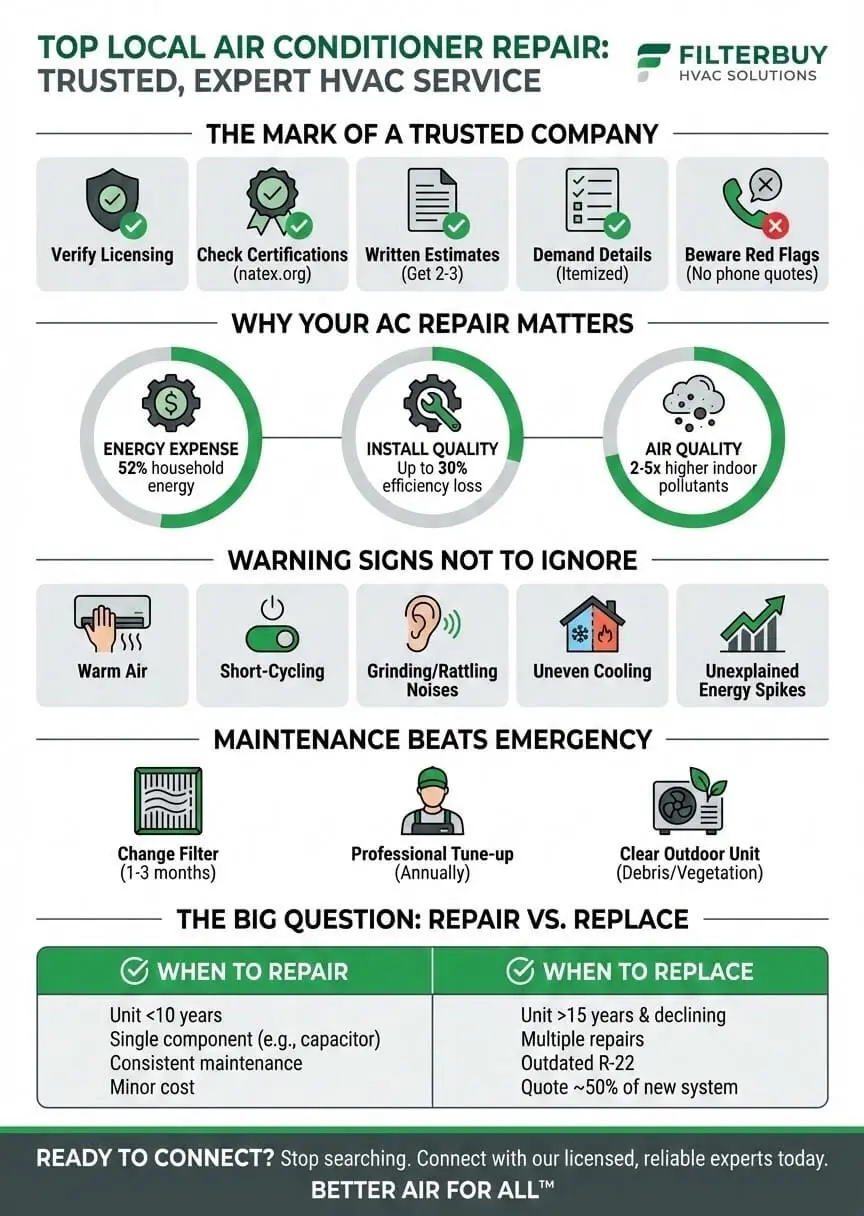 Infographic of Top Local Air Conditioner Repair Companies Near Me: Fast, Affordable, Expert HVAC Service You Can Trust
